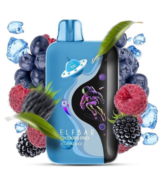 Електронна сигарета Elf Bar GH33000 PRO Blue Razz Ice (Блакитна Малина Лід)